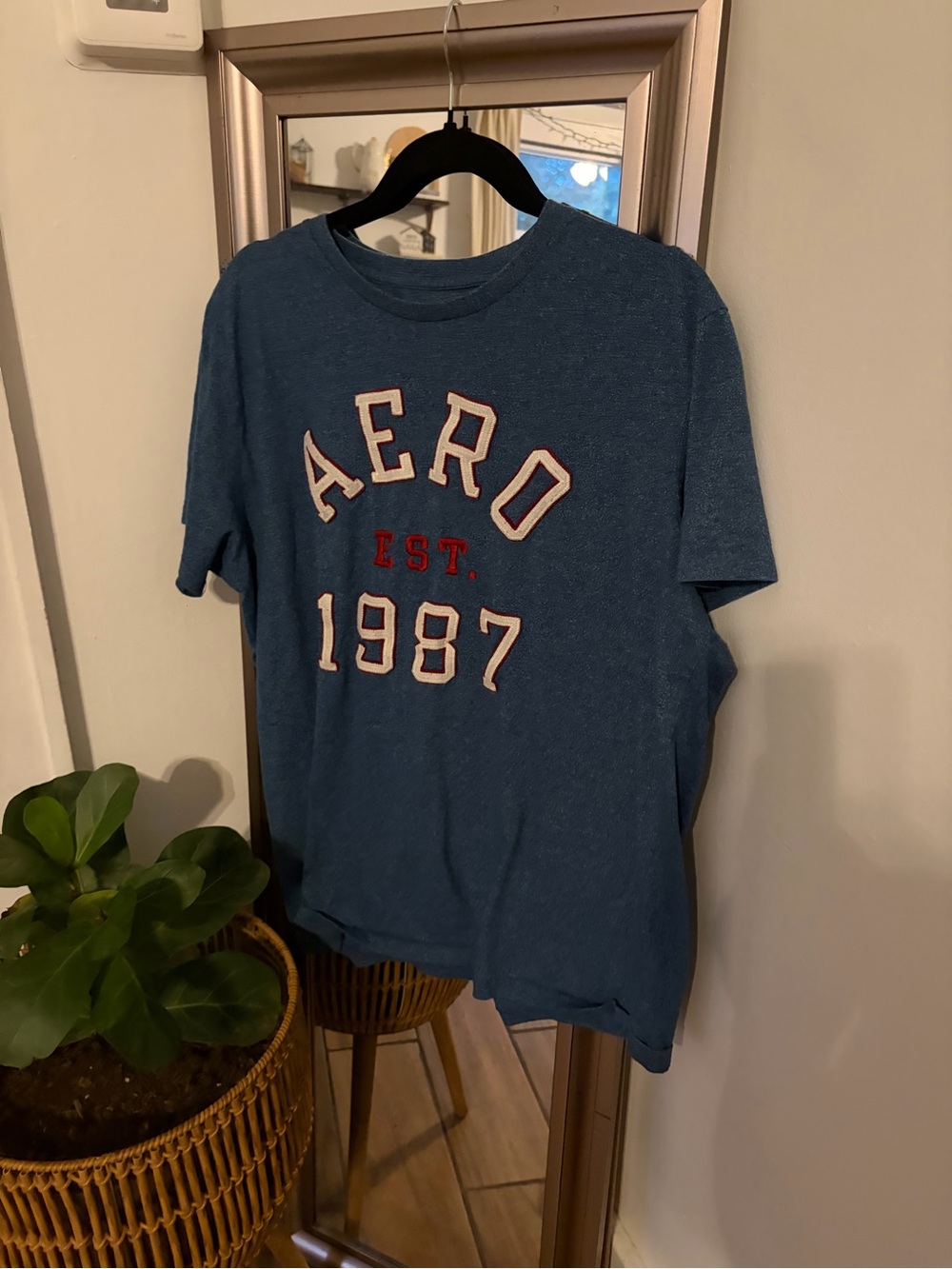 Aeropostale 1987 Graphic T-Shirt Blue Size XL